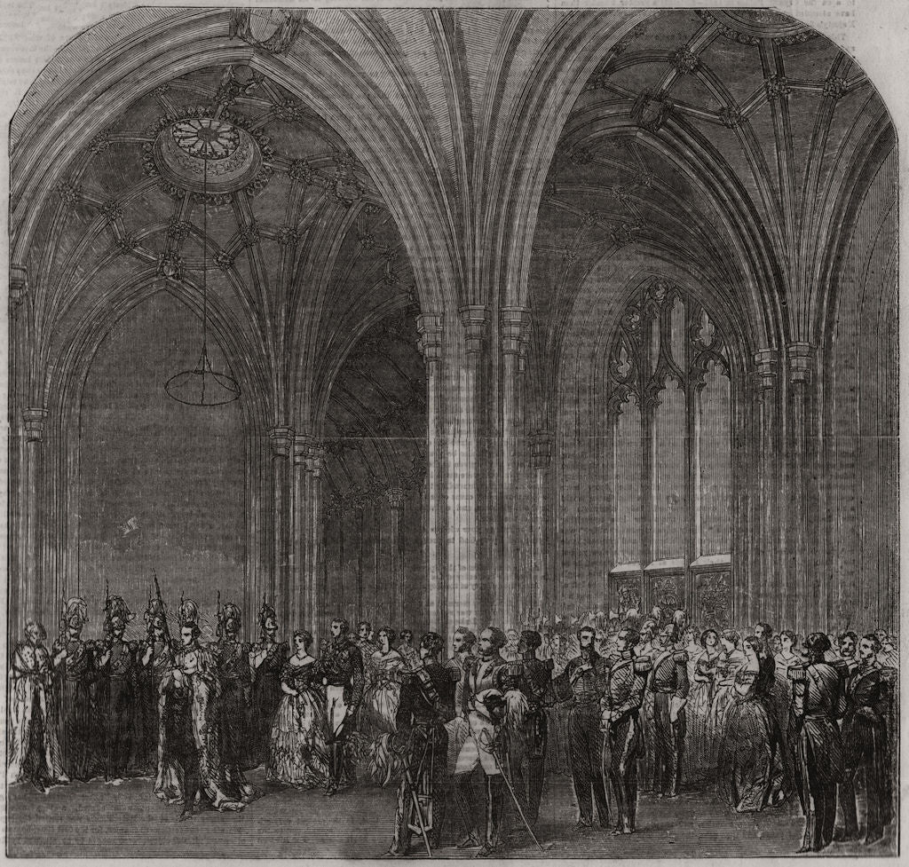 Opening of Parliament. Norman Porch. Queen Victoria going to robing-room 1854